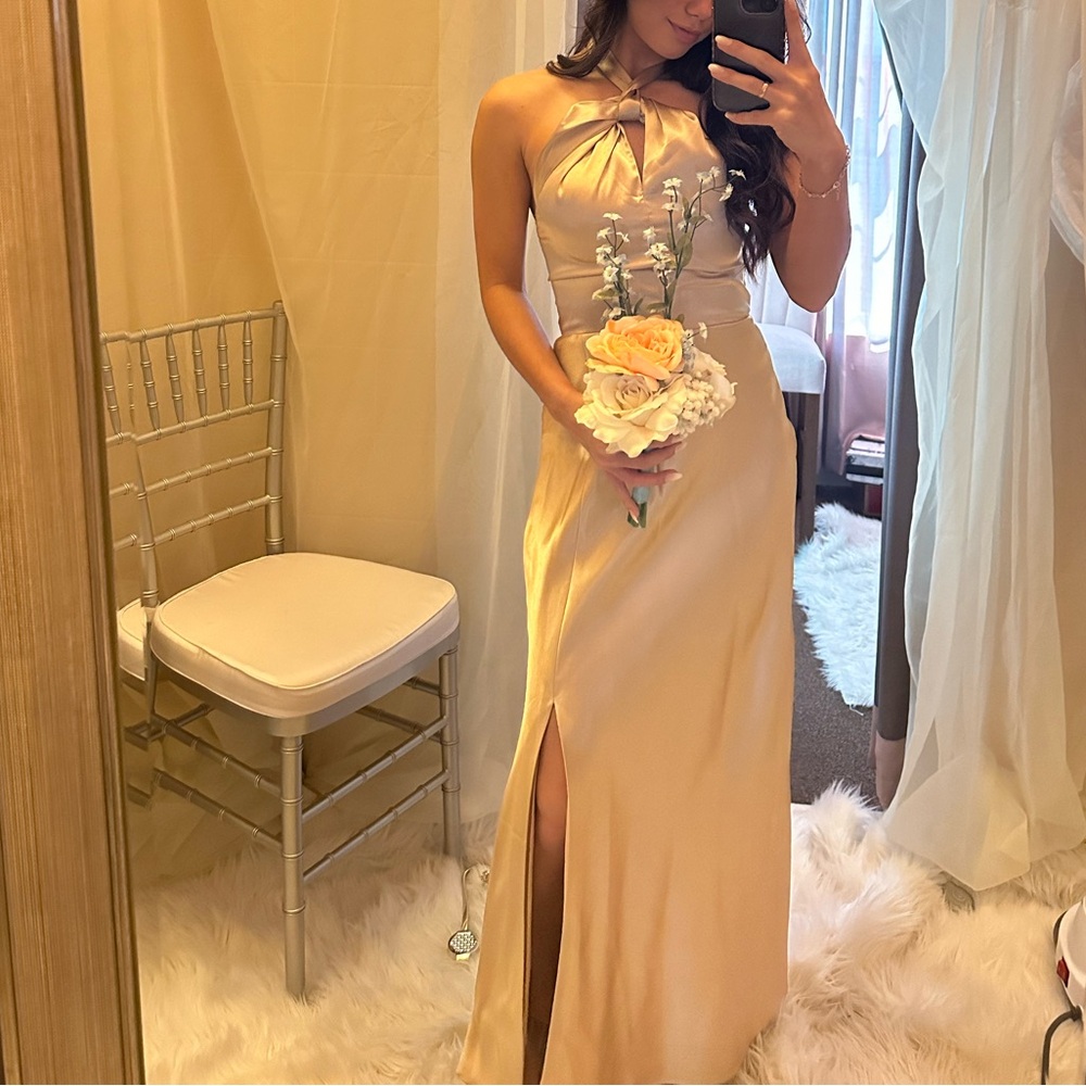 Xs petite fitting birdy grey satin gold